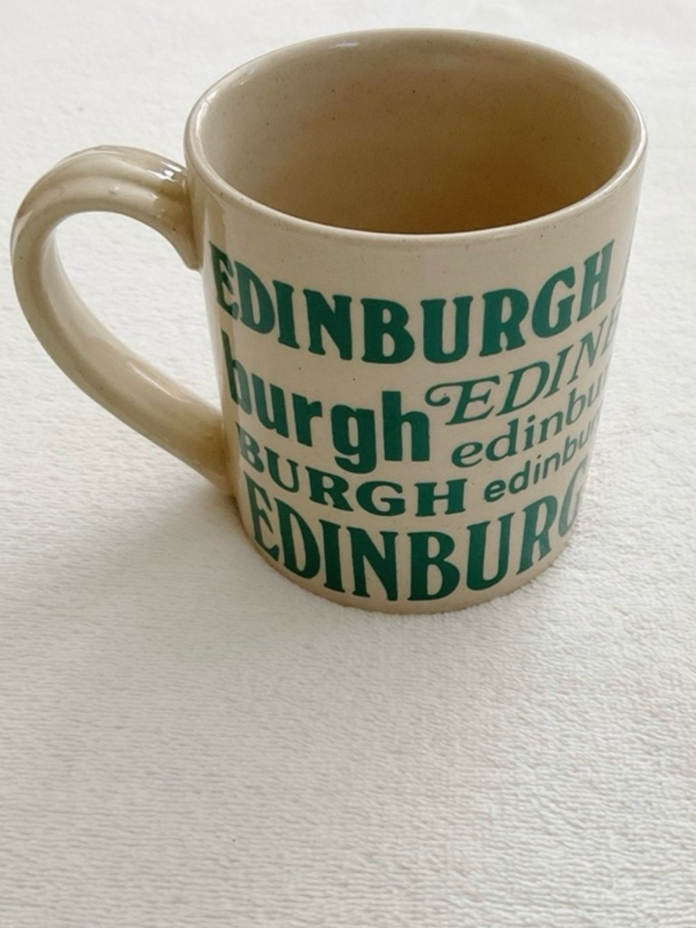 McLaggan Smith Edinburgh Scotland Stoneware Mug Vintage Green Typography